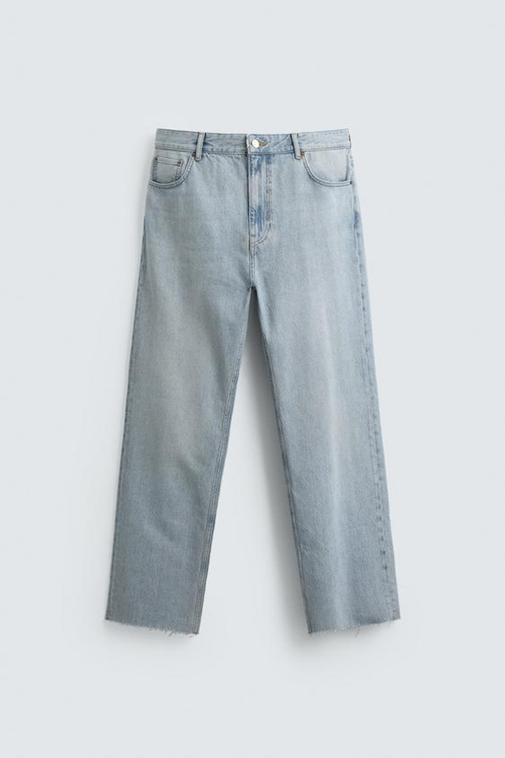ZARA ДЖИНСЫ STRAIGHT FIT, ГОЛУБОЙ