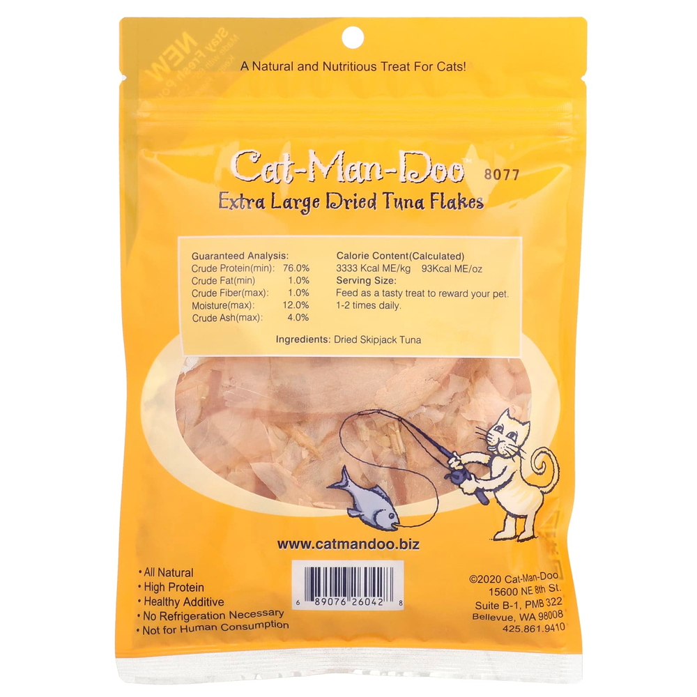 Cat-Man-Doo, Очень большие хлопья сушеного тунца, для кошек, 14 г (0,5 унции)