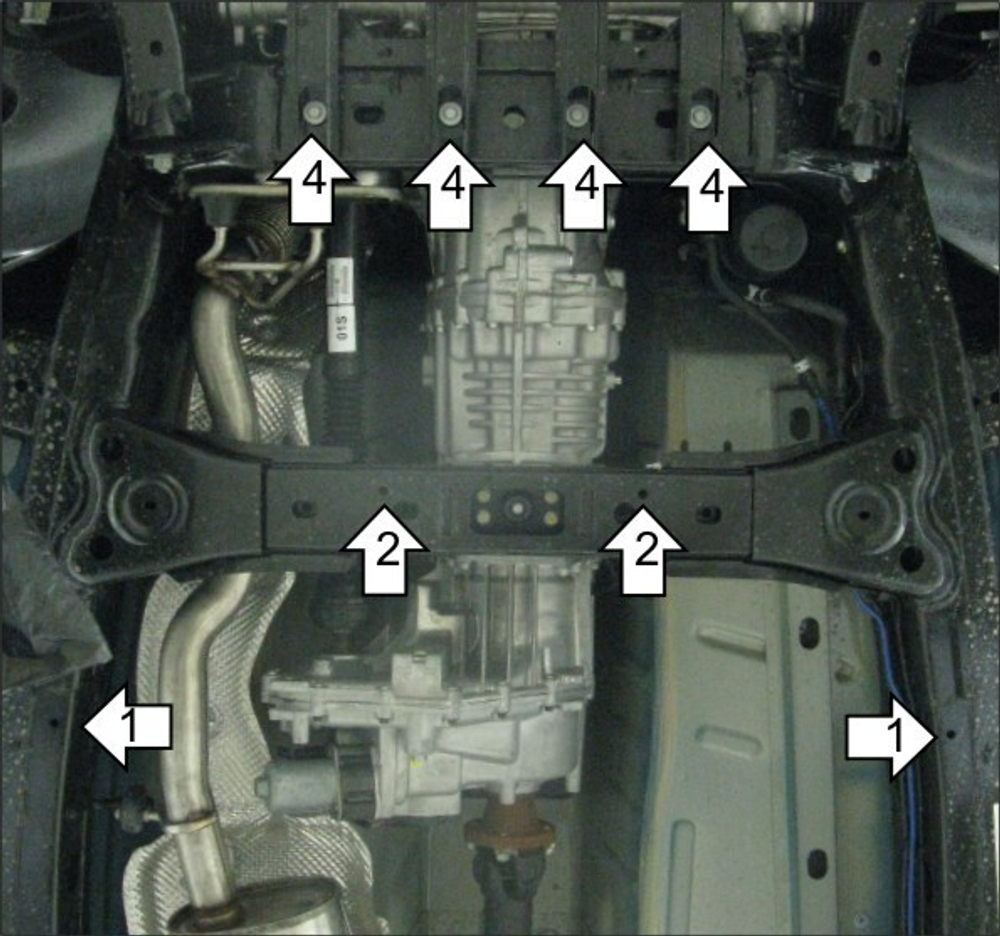 Защита КПП, Разд. коробки. 3 мм, Сталь. для Volkswagen Amarok 2010-2016 MOTODOR.12709