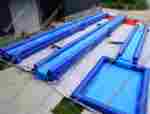 Водная горка с надувным дном, на подкачке ТУРБО "Гидроспуск", с бассейном, 150*3,5*0,8 м