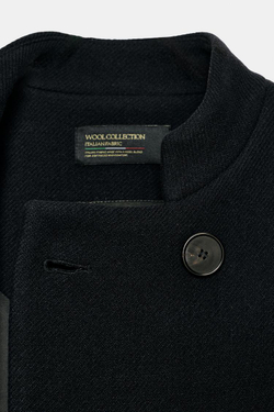 ZARA ПАЛЬТО ИЗ СМЕСОВОЙ ШЕРСТИ — ZW COLLECTION, МОРСКОЙ ТЕМНО-СИНИЙ