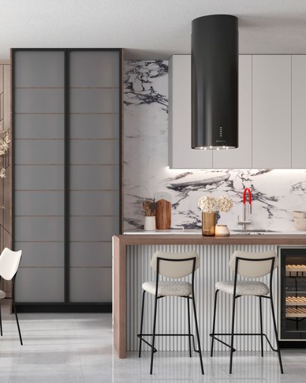 Стул полубарный Casey серый с серой экокожей