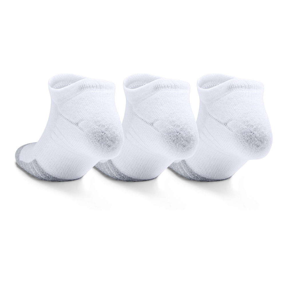 Under Armour Heatgear No Show Sports Socks - White, Lightgrey