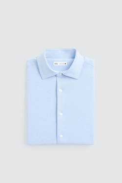 ZARA РУБАШКА REGULAR-FIT, НЕБЕСНО-ГОЛУБОЙ