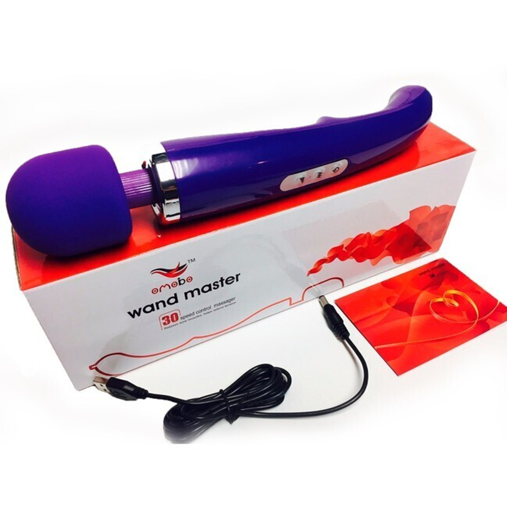 Фиолетовый перезаряжаемый вибромассажер для тела Wand Master 30 Speed (Цвет: фиолетовый)