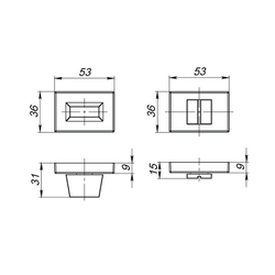 Ручка поворотная BK6.K.UCS36 (BK6 UCS) BL-26 черный