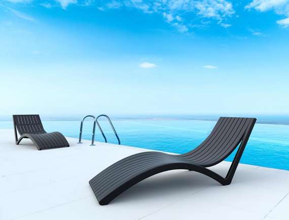 Шезлонг Slim черный