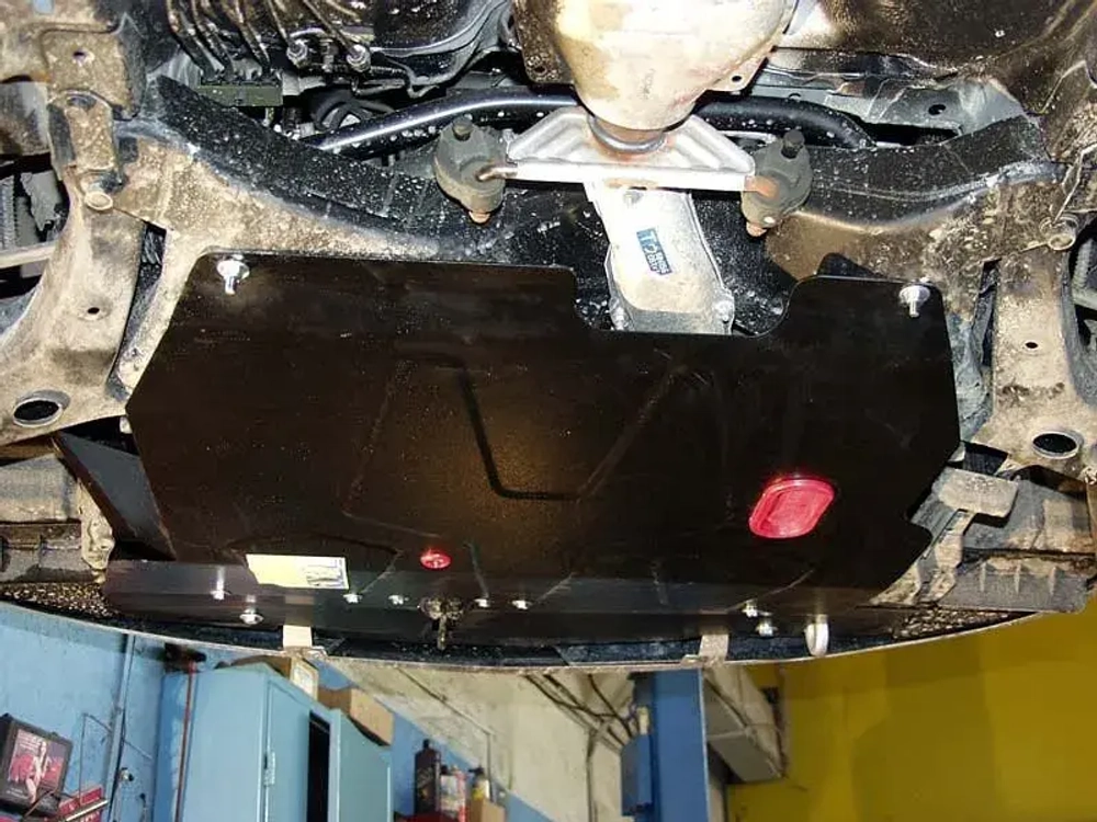 Защита картера двигателя, КПП (2 мм, сталь) для Mitsubishi Lancer IX 2003-2007 (V = 1.3; 1.6; 1.8; 2.0), Mitsubishi Lancer Cedia 2000-2004 (V = 1.8) Sheriff.14.0515