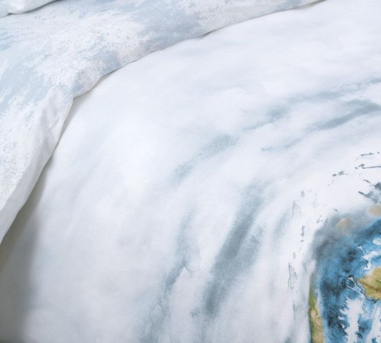 Евро комплект постельного белья Снежное сияние поплин