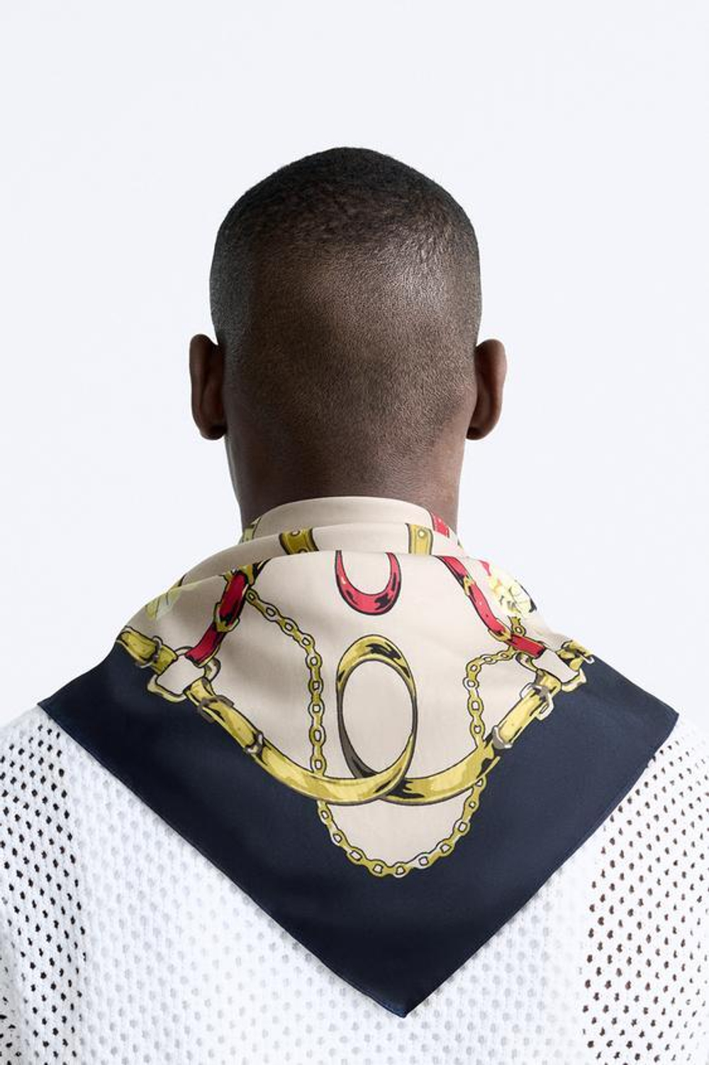 ZARA АТЛАСНАЯ БАНДАНА С ПРИНТОМ «ПОДКОВА», РАЗНОЦВЕТНЫЙ