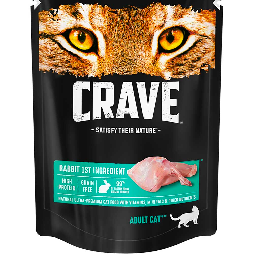 Crave Cat 70г (кролик) - консервы пауч для кошек