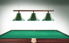 Лампа Классика 2 3пл. ясень (№1,бархат зеленый,бахрома зеленая,фурнитура золото)