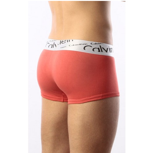 Мужские трусы боксеры красные с серебристой резинкой Calvin Klein Silver Italics Boxer Red