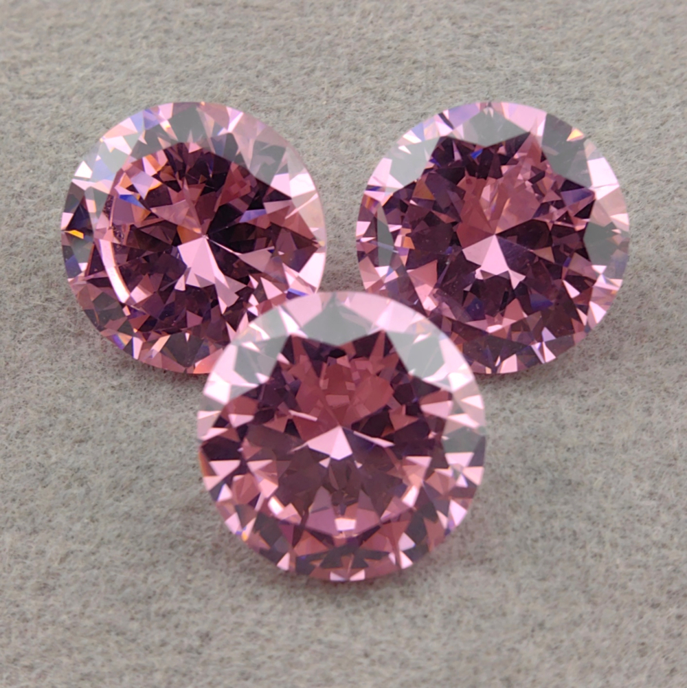 Фианит круглый, Pink