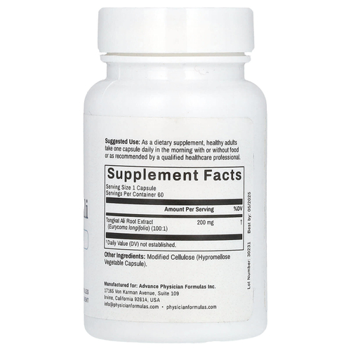 Advance Physician Formulas, эврикома длиннолистая, 200 мг, 60 капсул