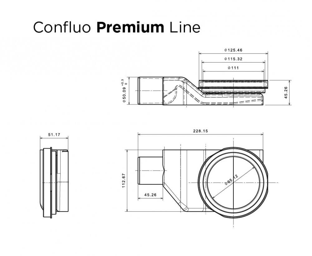 Душевой лоток Pestan Confluo Premium Line 550 Gold