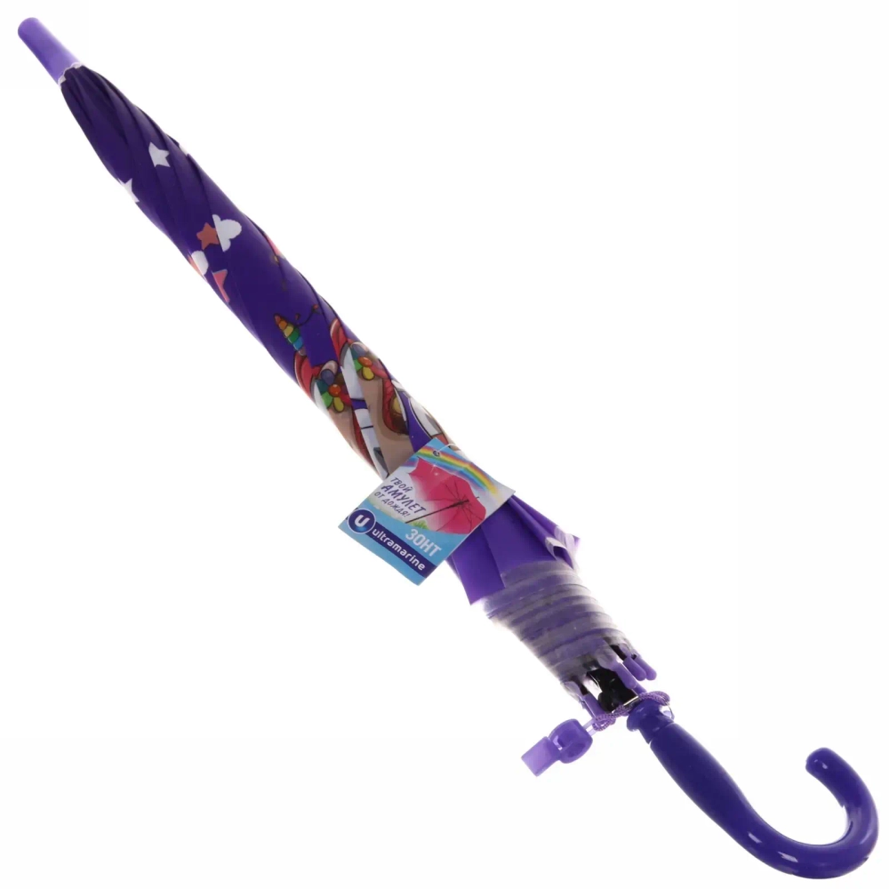 Зонт детский полуавтомат «Ultramarine - Единорожки», микс 4 цвета, 8 спиц, d-86см, длина в слож. виде 65см