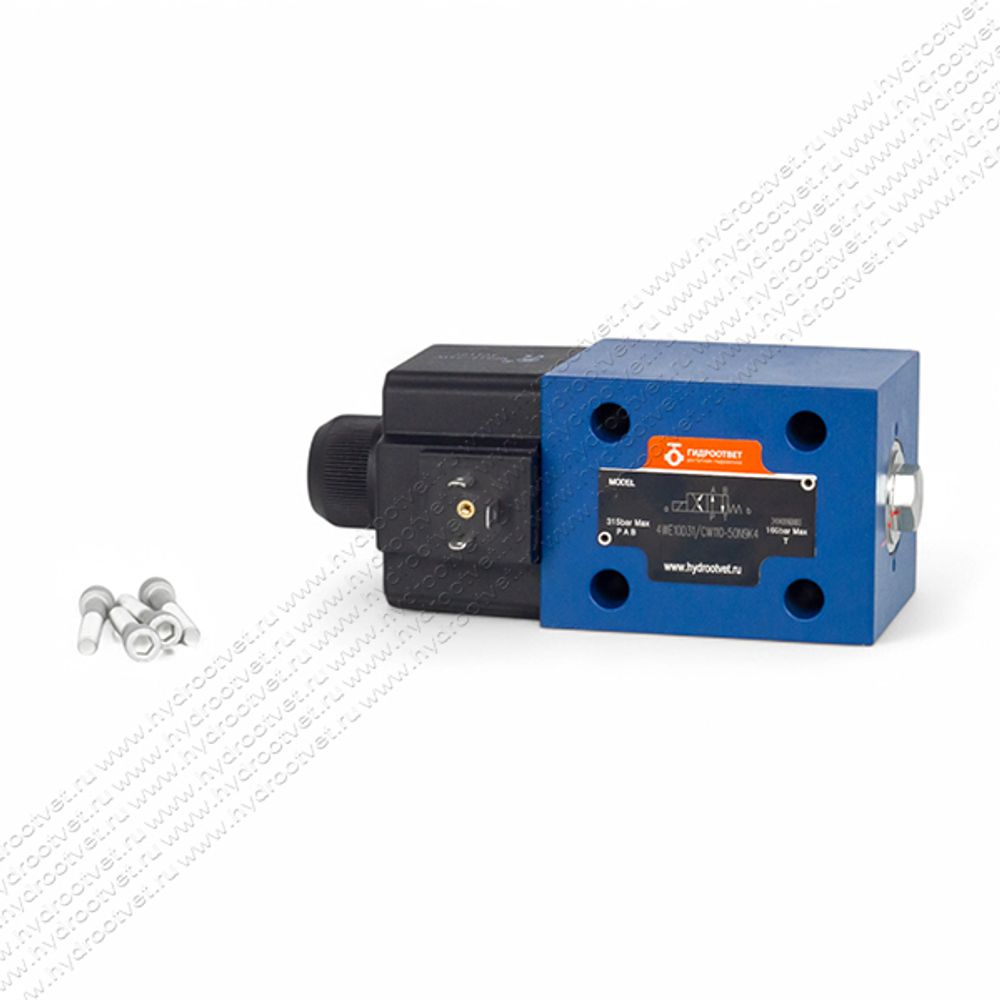 4WE10D31/CW110-50N9K4 - Гидрораспределитель золотниковый Ду 10 с электроуправлением W110, схема D (574А), возврат - пружинный