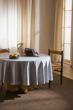 ZARA HOME СКАТЕРТЬ С ЗУБЧАТЫМИ КРАЯМИ, СИНИЙ