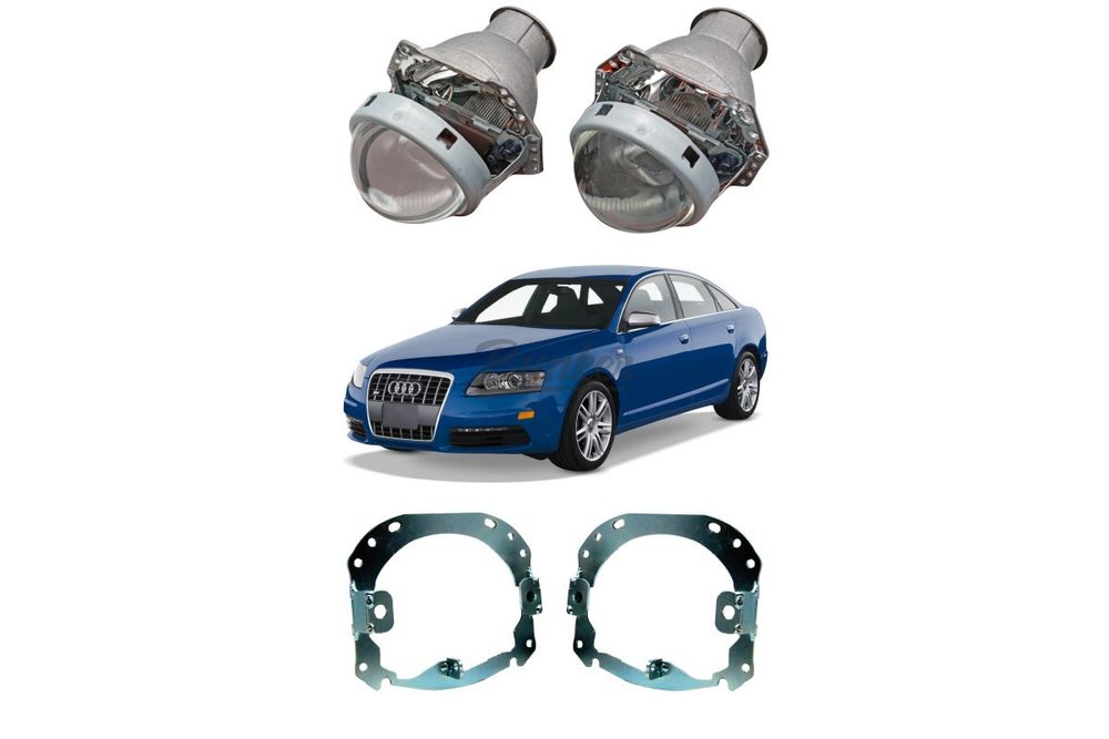 Готовый комплект для замены штатных линз Audi A6 С6 2004-2011 Hella 2 №2
