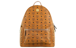 MCM Stark Backpack Visetos Side Studs Medium Cognac