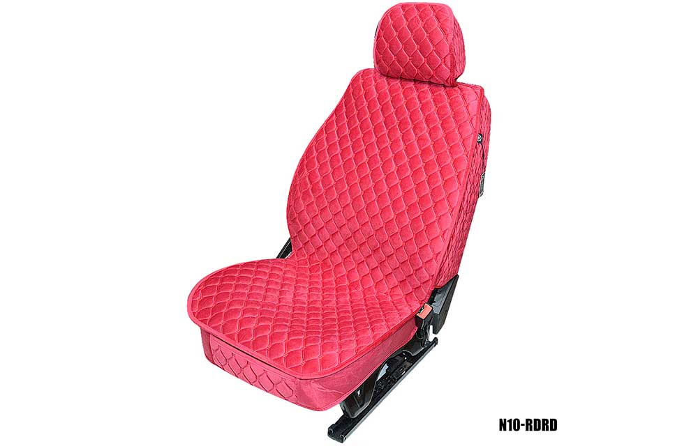 Накидки сидений ПОЛНЫЙ Coolpart MAXIMAL LUX (кт) - N-09-RDRD (Велюр РОМБ) красный/шов красный