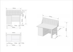 Great Wolf (GWT-V1400TL1) Верстак инструментальный, тумба с дверью, экран, 1400x700