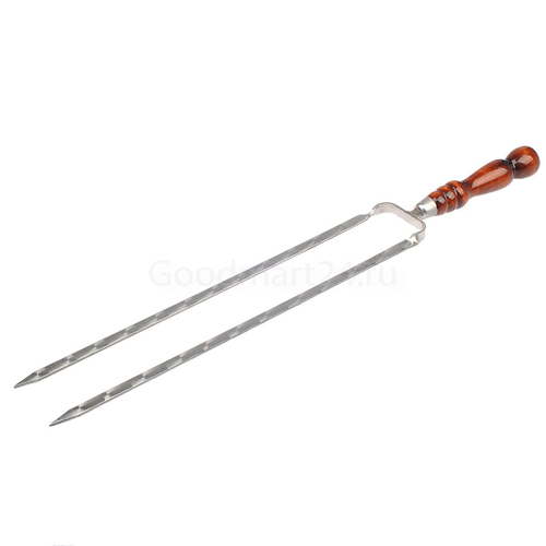 Шампур двойной вилка  400х12х3 мм. с ручкой
