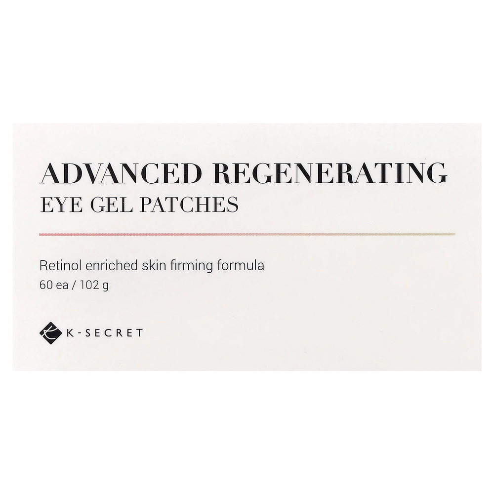 K-Secret, гелевые патчи для глаз, улучшенная восстанавливающая формула, 60 шт.