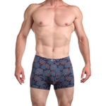 Мужские трусы-боксеры с цветочным принтом (Размер: M) (Цвет: темно-синий)