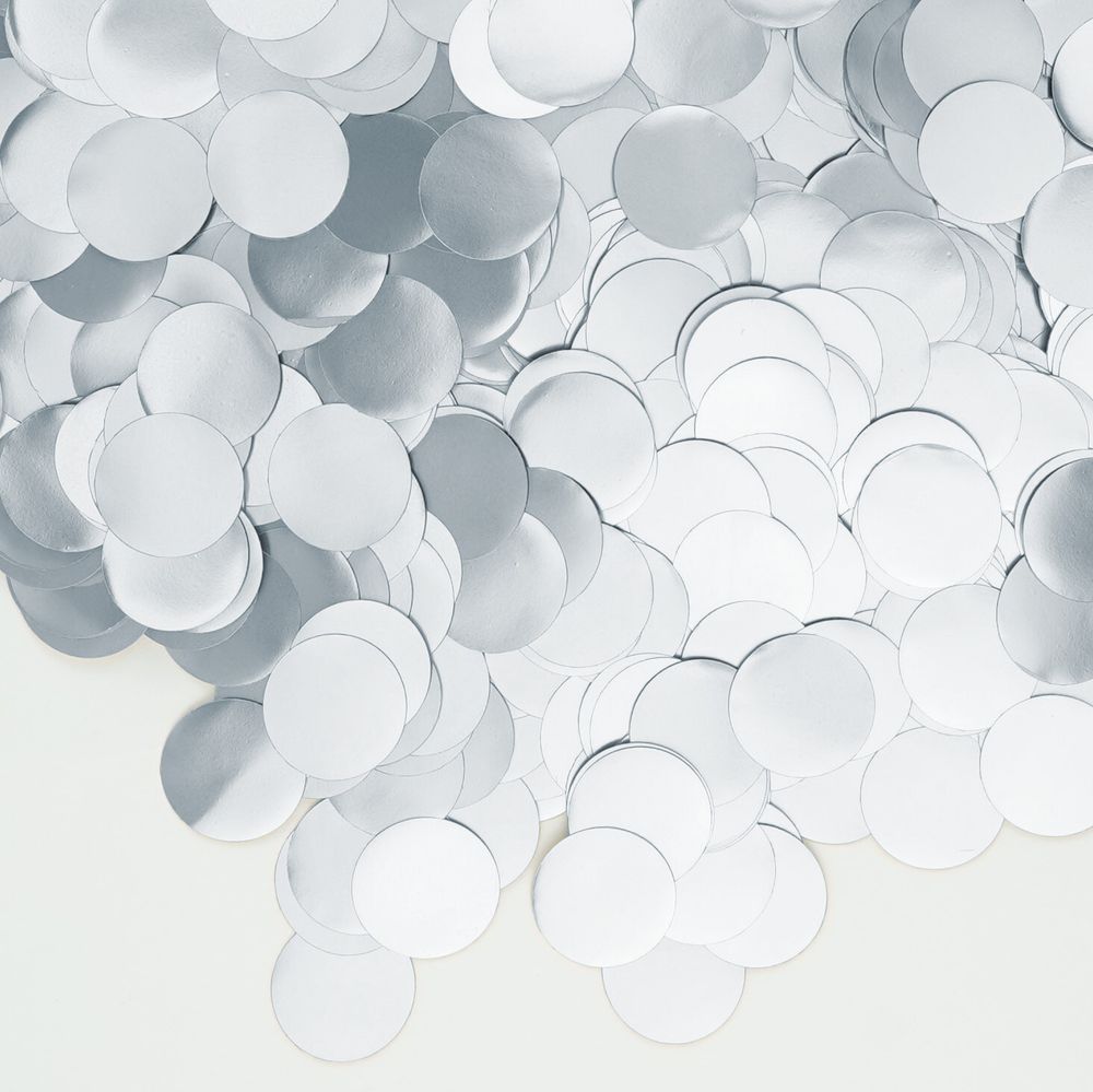 Конфетти фольга Круг, Серебро, Хром, 1 см, 50 г.