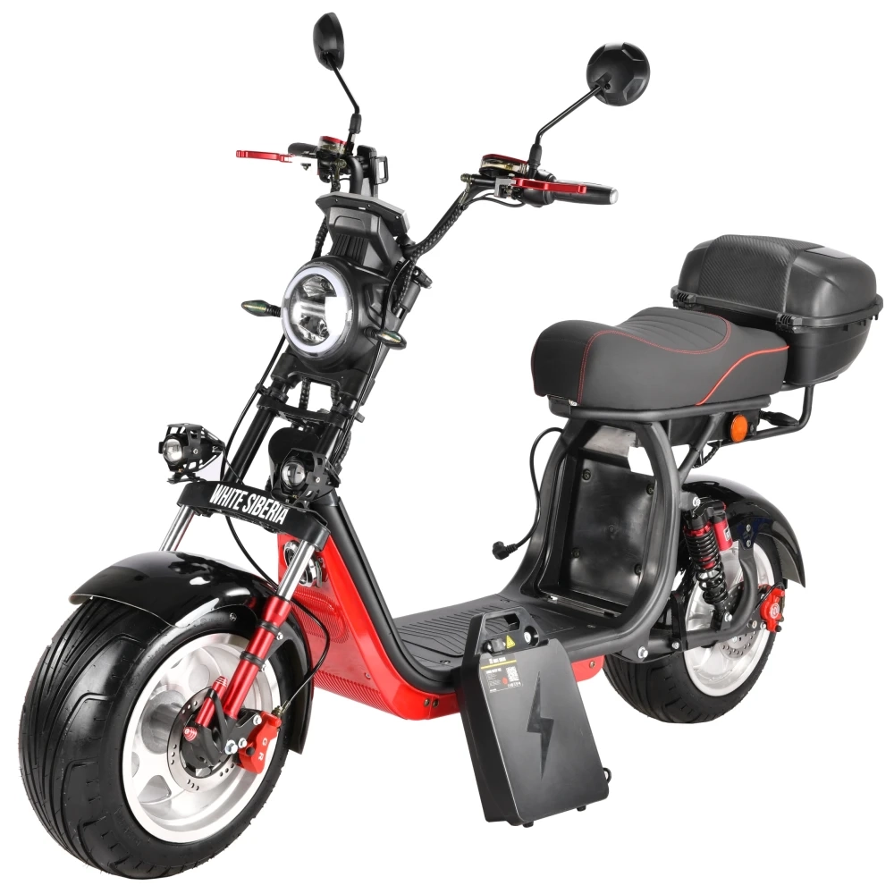 Электроскутер Cityсoco WHITE SIBERIA PRO MAX + 3950W 21AH Черный