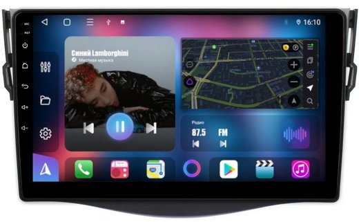 Магнитола для Toyota RAV4 30 2005-2012, Vanguard - FarCar BM018-9M на Android 13, QLED, TS10, 4Гб+32Гб, CarPlay, 4G SIM-слот
