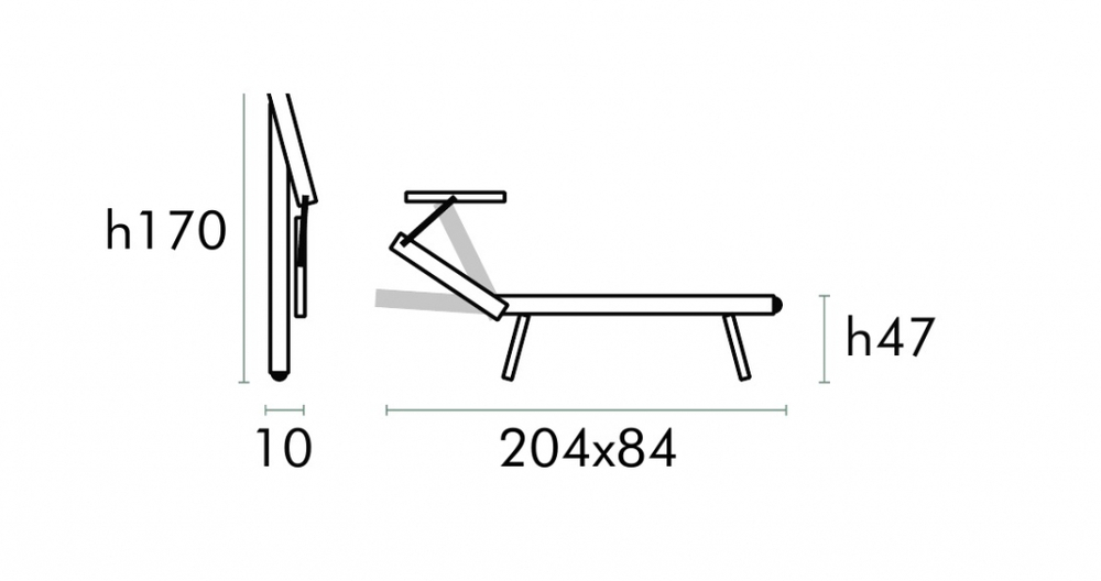 Шезлонг-лежак металлический Magnani Big, серебристый