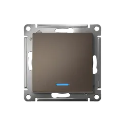 Переключатель проходной 1-кл. СП AtlasDesign 10А IP20 (сх. 6а) 10AX с подсветкой механизм мокко SE ATN000663