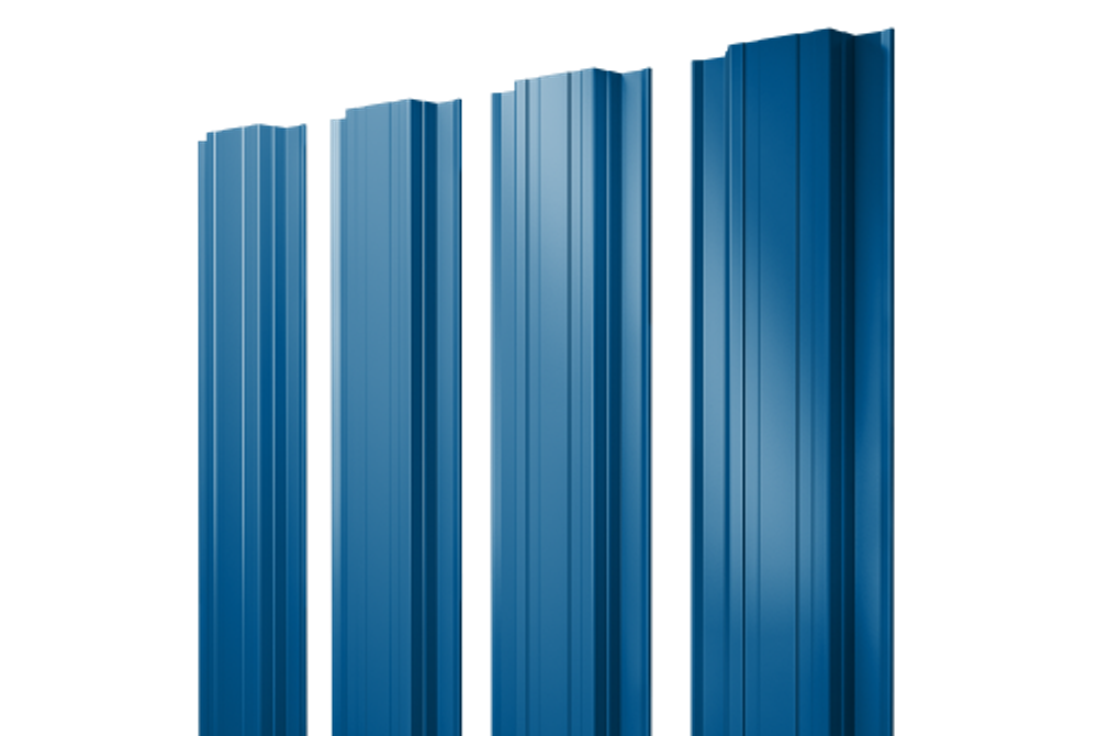 Штакетник Прямоугольный с прямым резом 0,5 PE RAL 5005 сигнальный синий