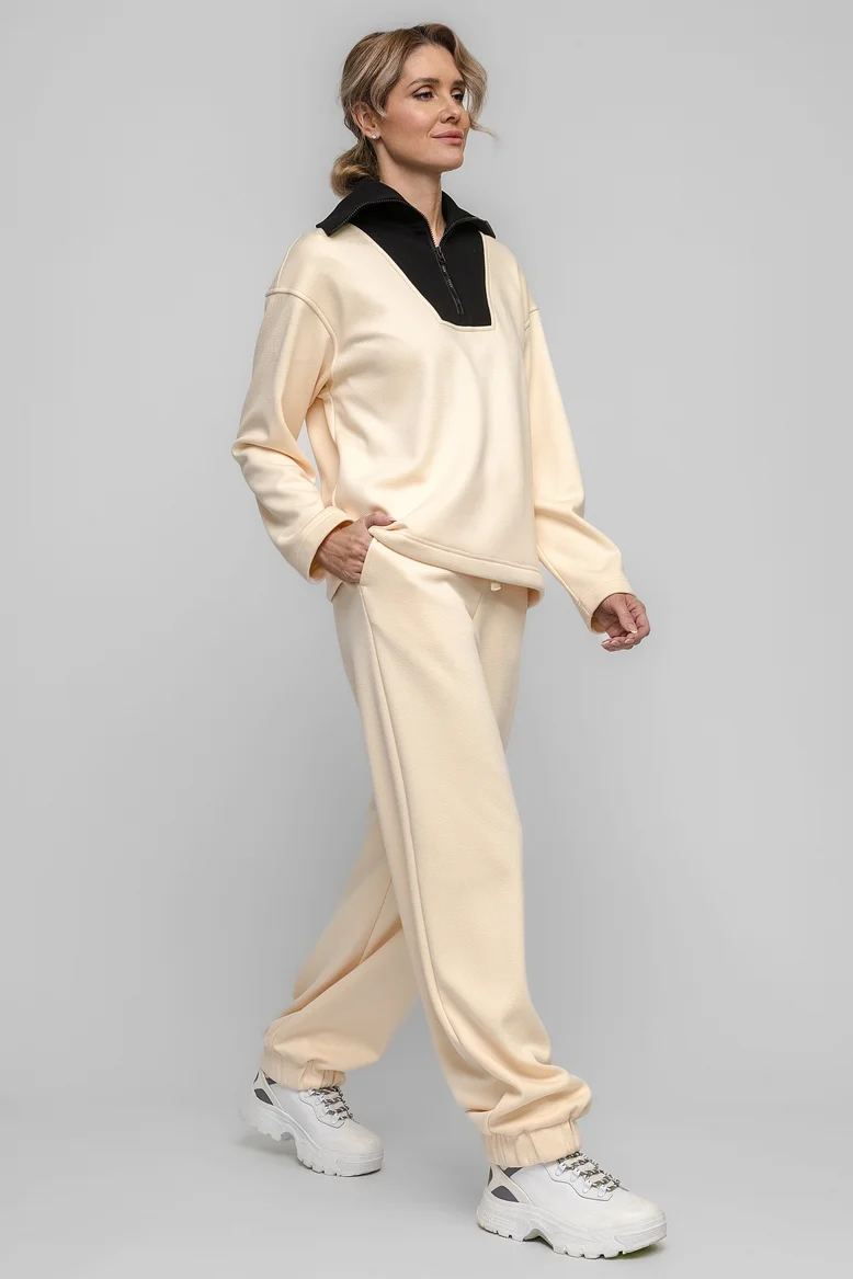 Брюки спортивные, женские, цвет "Кремовый мёд"