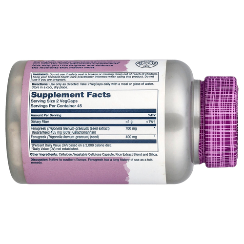 Solaray, Vital Extracts, пажитник, 90 капсул в растительной оболочке