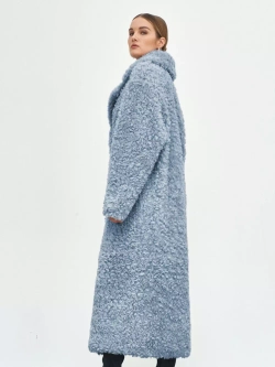 Шуба чебурашка длинная из овечьей шерсти, SilverFox (арт.S1072rm09bz)