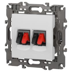 Розетка ЭРА Elegance 14-3112-01 аудио двойная IP20 белый | Эра Elegance