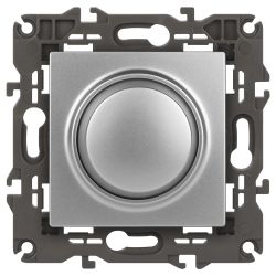 14-4101-03 ЭРА Светорегулятор поворотно-нажимной, 400ВА 230В, IP20, Эра Elegance, алюминий | Elegance Алюминий