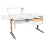 Растущая парта с навесной тумбой, задними и боковой полками Дэми СУТ 25-05-Б1Д1 (1500×880 мм)