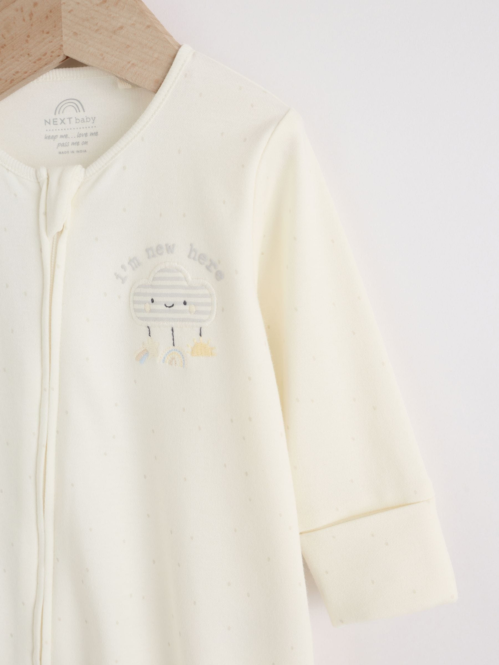 Комбинезон / Cлип и шапочка в комплекте для малышей Next H44-313, Кремовый