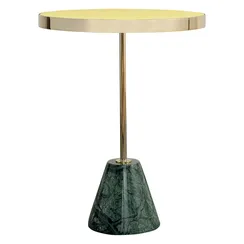 Столик кофейный Kaya, Ø40х53 см, зеленый мрамор/золото