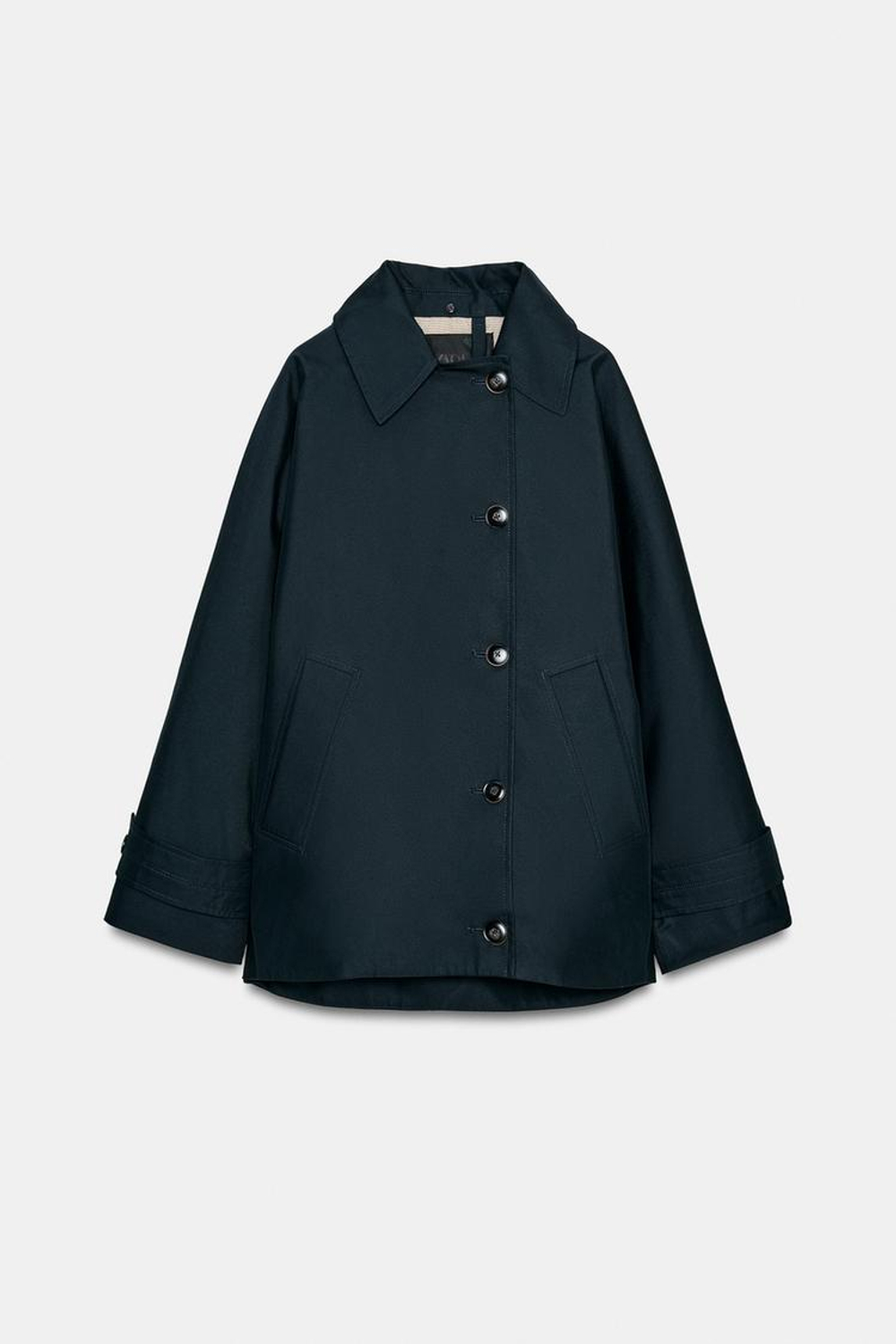 ZARA ТРЕНЧ С МЕХОВЫМ ВОРОТНИКОМ — ZW COLLECTION, МОРСКОЙ СИНИЙ