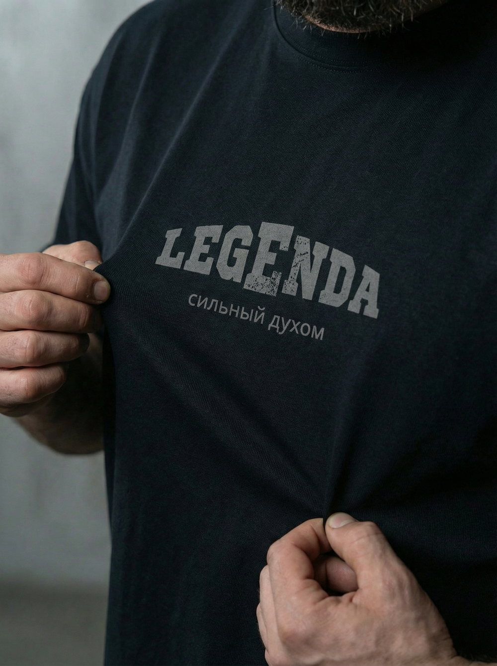 Футболка оверсайз хлопковая черная Legenda Клятва