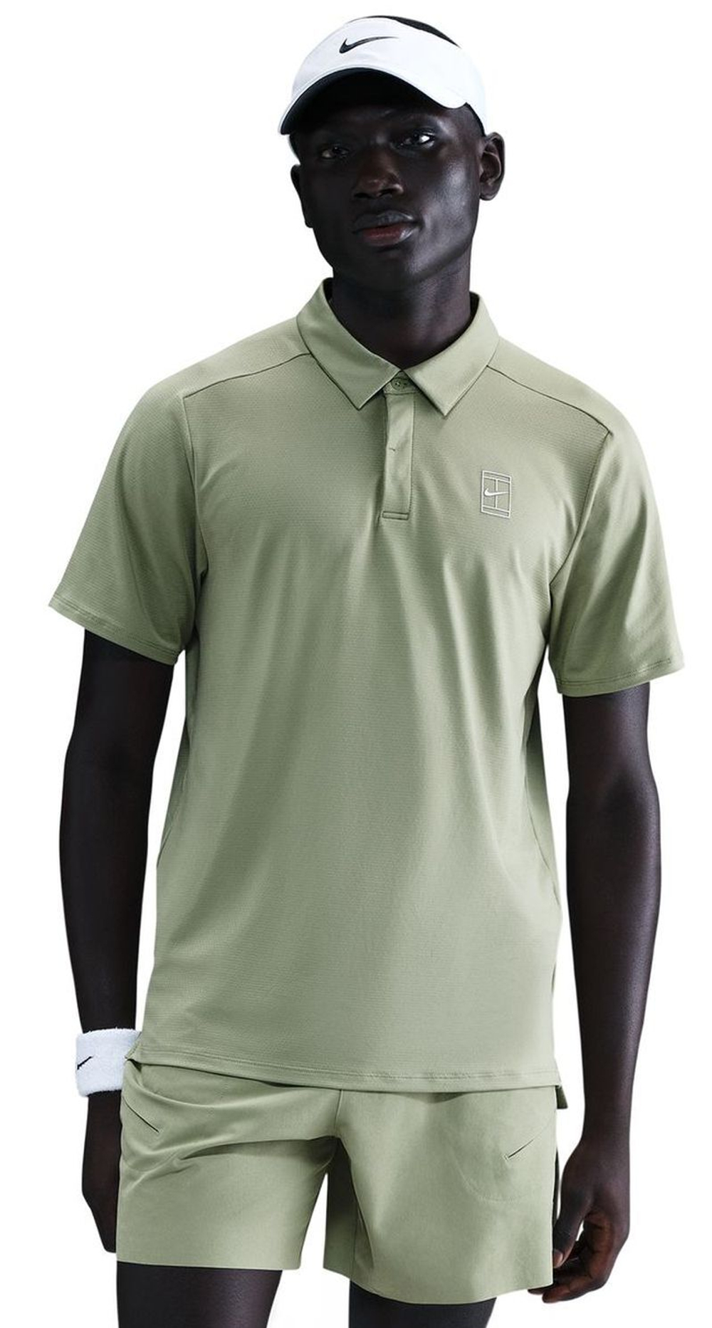 Мужское теннисное поло Nike Court Advantage Dri-Fit Tennis - oil green/white