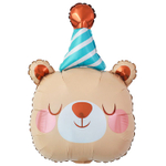 Шар Фольгированный Мишка спящий в колпаке (Бежевый)