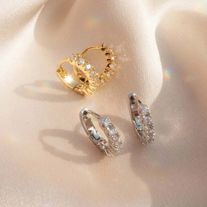 Серьги-кольца Блестящая София – Серебро