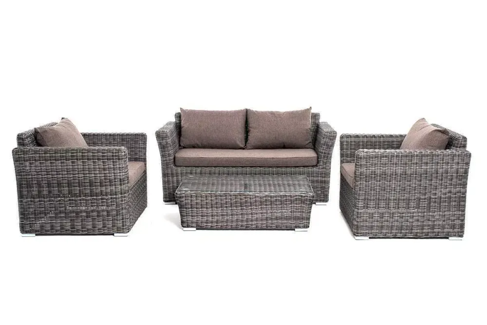 "Капучино Cингл" лаунж-зона из искусственного ротанга, цвет графит